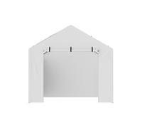SucceBuy Abri de remplacement pour parois latérales de carport, 3 x 6 m, bâche résistante et étanche avec protection UV, installation facile avec sangles, abri de tente de garage, blanc