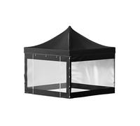 SucceBuy 10x10 ft Tente d'abri pop-up, pavillon de terrasse pour l'extérieur, résistant aux UV, étanche à l'eau, protection immédiate avec parois latérales amovibles, noir