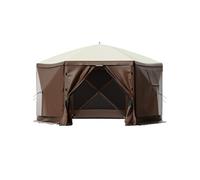 SucceBuy Tente Pavillon, 3 x 3 m, abri de camping pop-up à 6 côtés avec fenêtres en filet, sac de transport portable et piquets de terre, grande tente d'ombre pour camping en plein air, pelouse, arriè