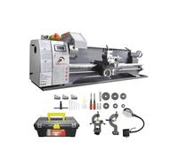 Tour à métaux SucceBuy, 8,3 x 29,5 pouces, tour d'établi de précision, vitesse 0-2500 tr/min, moteur sans balai de 750 W, engrenage métallique