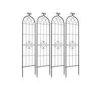 SucceBuy Treillis de Jardin Métal 52,5x180cm Lot de 4 Support de Croissance Montage Facile