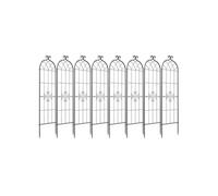 SucceBuy Treillis de Jardin Pack de 8 en Acier Noir 52,5x180cm pour Rosiers Tomates