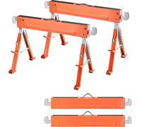 SucceBuy Tréteau de support, jeu de 2 tréteaux de travail, capacité de charge de 816,5 kg, pieds pliables, hauteur réglable, tréteau de sciage avec pieds antidérapants, idéal pour les travaux de bois,
