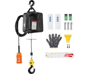 SucceBuy Treuil de levage électrique 3 en 1, 1100 lbs, 1500 W grue à câble puissante avec télécommande filaire et sans fil, hauteur de levage 22,9 ft, 13 ft/min, pour garage, entrepôt, levage d'usine