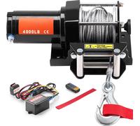 SucceBuy Treuil électrique, 4000 lb, 12 V DC, ATV/UTV, 39 ft de câble en acier, télécommande sans fil et filaire, IP55, étanche pour le remorquage