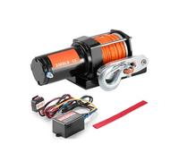 SucceBuy 3500 lb treuil électrique, 12 V DC, remorquage ATV/UTV, 39 ft de corde synthétique, guide-câble en aluminium, IP55 étanche, télécommande par câble, utilisation en bateau