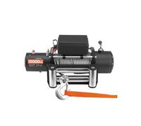 SucceBuy Treuil électrique, 5400 kg de force de traction, 12 V DC avec 24 m de câble en acier, télécommande sans fil et filaire, indice de protection IP55, idéal pour SUV, Jeep, remorques, bateaux et