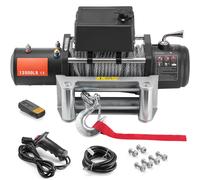 SucceBuy treuil électrique de 13 500 lb treuil de camion 12 V avec câble en acier de 80 pieds télécommande sans fil et filaire pour remorquage SUV tout-terrain 13500lbs