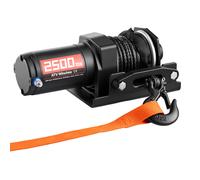 SucceBuy Treuil électrique filaire 12V 2500/3500LBS pour VTT/UTV avec câble synthétique de 32/39 pieds, plaque de montage en aluminium pour le remorquage de voitures 3500 lbs 32ft