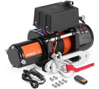 SucceBuy Treuil électrique pour voiture et camion, 6000 lb, avec corde synthétique 1/4 po 55 pieds, sans fil/filaire, pour remorquage SUV, Jeep, remorque, bateau 10000lbs