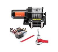 SucceBuy 3000 lb treuil électrique, 12 V DC, treuil de remorquage ATV/UTV, 39 ft de câble en acier, IP55 étanche, guide-câble à rouleaux, télécommande filaire, utilisation tout-terrain