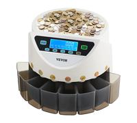 SucceBuy Trieur de pièces de monnaie EURO pour 8 types de pièces de monnaie européennes et machine d'emballage pouvant contenir jusqu'à 850 pièces d'affichage LCD 147 psc min
