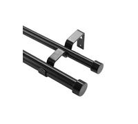 SucceBuy Tringle à Rideau Double Barre Extensible 92-183cm Capacité 13,6kg Noir