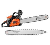 SucceBuy, tronçonneuse à essence 508 & 558,8 mm, moteur de 62 ccm avec un moteur 2 temps de 2,7 kW, idéale pour le travail du bois, l'élagage et le défrichement, 11 500 tr/min, starter synchronisé, po