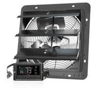 SucceBuy Ventilateur d'extraction 305 mm avec store vénitien, moteur EC 904 CFM, montage mural à vitesse variable avec régulateur de température et d'humidité, aération pour serres, garages, hangars