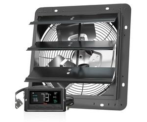 SucceBuy Ventilateur d'extraction 305 mm avec store vénitien, moteur EC 904 CFM, montage mural à vitesse variable avec régulateur de température et d'humidité, aération pour serres, garages, hangars