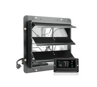 SucceBuy Ventilateur d'extraction 356 mm avec store vénitien, moteur EC 1024 CFM, montage mural à vitesse variable avec régulateur de température et d'humidité, aération pour serres, garages, hangars