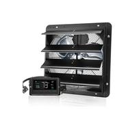 SucceBuy Ventilateur d'extraction 406 mm avec store vénitien, moteur EC 1747 CFM, montage mural à vitesse variable avec régulateur de température et d'humidité, aération pour serres, garages, hangars
