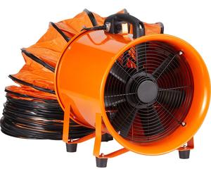 SucceBuy Ventilateur portable , 304,8 mm Ventilateur cylindrique haute performance, 10 m de tuyau de canalisation, 365 W Ventilateur d'extraction d'air d'atelier puissant, 2574 CFM