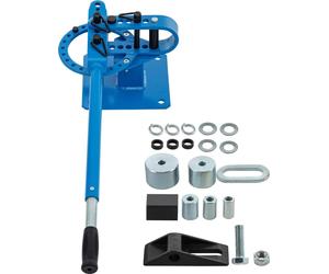SucceBuy YP-9 Cintreuse manuelle de tubes d'établi, 7 matrices pour tubes de 1 à 3 pouces, travail du métal, support de 44 pieds, revêtement par poudre, poignée télescopique