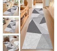 SUCERU TapisCouloir Long Tapis de Cuisine Devant Evier Lavable Antiderapant Gris 60X180CM Tapis de Passage Paillasson Anti-salissures Entree Interieur pour Chambre Salon Bureau Buanderie