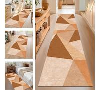 SUCERU TapisCouloir Long Tapis de Cuisine Devant Evier Lavable Antiderapant Marron Orange 40X90CM Tapis de Passage Paillasson Anti-salissures Entree Interieur pour Chambre Salon Bureau Buanderie