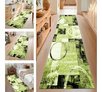 SUCERU TapisCouloir Tapis de Cuisine Devant Evier Lavable Antiderapant Vert Noir 40X60CM Tapis de Passage Paillasson Anti-salissures Entree Interieur pour Chambre Salon Bureau Buanderie