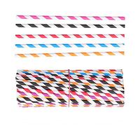 Sucettes en Papier Non Toxiques - Paquet de 100 Pailles Arc - en - Ciel Tricotées, Écologiques, Durables et Accessoires de Fête