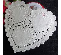 SUCHUANGUANG 100 pièces/Ensemble 4 Pouces 10 cm en Forme de Coeur Napperon en Papier Napperons Coaster Napperon Papier