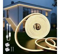 SUCIKORIO 10m Neon Ruban LED Bandeau 220V Extérieur Etanche IP65 Flexible | Blanc Naturel 4000K Néon Bande Led Lumiere Découpable Led Strip Avec Alimentation Pour Cuisine,Chambre,Pergola Bioclimatique