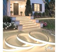SUCIKORIO 20m Neon Ruban LED Exterieur 220V Sans Fil, Silicone Néon Bandeau Led Etanche Ignifuger IP65 Bande LEDs Sans Transformateur Flexible Blanc Naturel 4000K Recoupable Pour Cuisine, Chambre