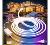 SUCIKORIO 2m Neon Ruban LED Bande Dimmable Exterieur Etanche 220V Silicone | Blanc Chaud-Bleue-Violette Lumiere LED Bandeau Avec Télécommande Néon Rubans à Led Flexible Découpable Pour Chambre Extérieur