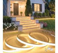 SUCIKORIO 5m Neon Ruban LED Exterieur 220V Sans Transformateur, Silicone Néon Bandeau Led Etanche Ignifuger IP65 Bande LEDs Sans Fil Flexible Blanc Chaud 3000K Découpable Pour Cuisine, Chambre