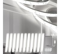 SUCIKORIO Neon Bandeau Led Exterieur 20m, Silicone Néon Ruban LED 220V Exterieur Etanche Ignifuger IP65 Bande LED DIY Flexible Blanc Froid 6000K Découpable Rubans à Led 120LED/m Avec Alimentation