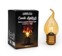 Suck UK Ampoule bougie | Lampe sans fil | Ampoules à piles | Lampe de table sans fil | Batterie rechargeable sans fil | Ampoule néon LED | Accessoires de chambre à coucher | Recharge USB pour chambre