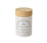 Sucrier avec couvercle en bois de chêne de stoneware blanc de 700 ml. LOLAhome
