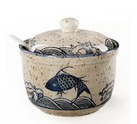 Sucrier avec cuillère - 400 ml - Pot à sucre en céramique avec couvercle et cuillère - Élégant pots à épices en porcelaine pour cuisine, maison, café bar, idéal pour le sucre, le sel, les épices