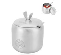 Sucrier en Acier Inoxydable,Petit Sucrier,Pot à épices pour condiments de maison,sucrier boule,Sucrier avec Couvercle et Cuillère Bol à Sucre Boîte à Sel Pot à Condiments pour La Cuisine et La Maison