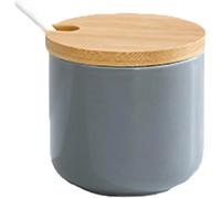 Sucrier en céramique 260?ml avec couvercle bambou