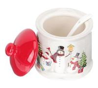 Sucrier en Céramique Bonhomme de Neige avec Cuillère