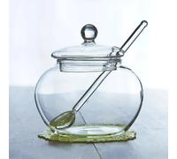 Sucrier en verre 250?ml avec couvercle et cuillère