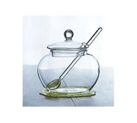 Sucrier en verre 250?ml avec couvercle et cuillère