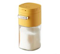 Sucrier en verre avec doseur de précision 0,5 g - Récipient hermétique à poudre pour épices pour l'organisation du garde-manger, vert (jaune)