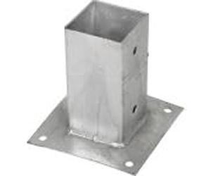 Sud Bois Support pied de poteau bois carré à fixer galvanisé à chaud 9 x 9 cm