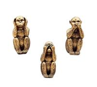 SueaLe Statuette de trois singes de la sagesse avec inscription « See Not Hear Speak » - Décoration de salon ou de bureau