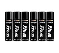 SÜDOR Lot de Peintures Aérosol 200 ml - Peinture Aérosol Brillante à Séchage Rapide pour Bois, Métal, Pierre, Verre et Murs - Graffiti & Décoration (6 x Noir)