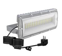 SUFUYA Projecteur LED Extérieur 50W, 7000 lm, 6500K, Câble 2 m | Interrupteur, IP67 étanche, sans scintillement, protection 6KV, angle 180°, portable pour chantier et garage