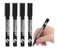 Sugeru 4Pièces-2mm -1mm Marqueurs Permanents, Encre Indélébile sur Tous Supports-Très Couvrante et Résistante, Marqueur Feutre Indelebile Noir, Marker Permanent Pointe Fine