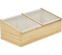SUGIFT, serre de balcon, jardinière de culture précoce, serre en bois avec plaque en polycarbonate, en bois massif de sapin | Transparente à la lumière | Toit incliné | 100 x 50 x 35 cm