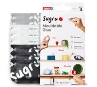 Sugru by tesa - Noir/Blanc/Gris - Colle Polyvalente Malléable - 8 x 3,5 g | Lot de 8 - Pâte adhésive polyvalente pour la décoration, les réparations et les projets de bricolage - Fixation sans perçage